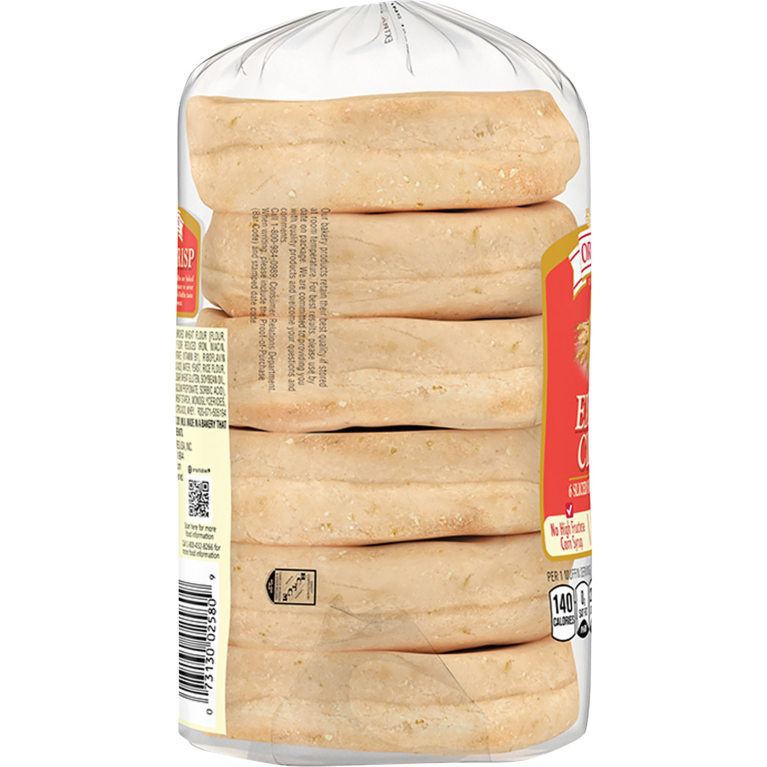 Oroweat Extra Crisp English Muffins, 6 Count, 12.5 oz Bag