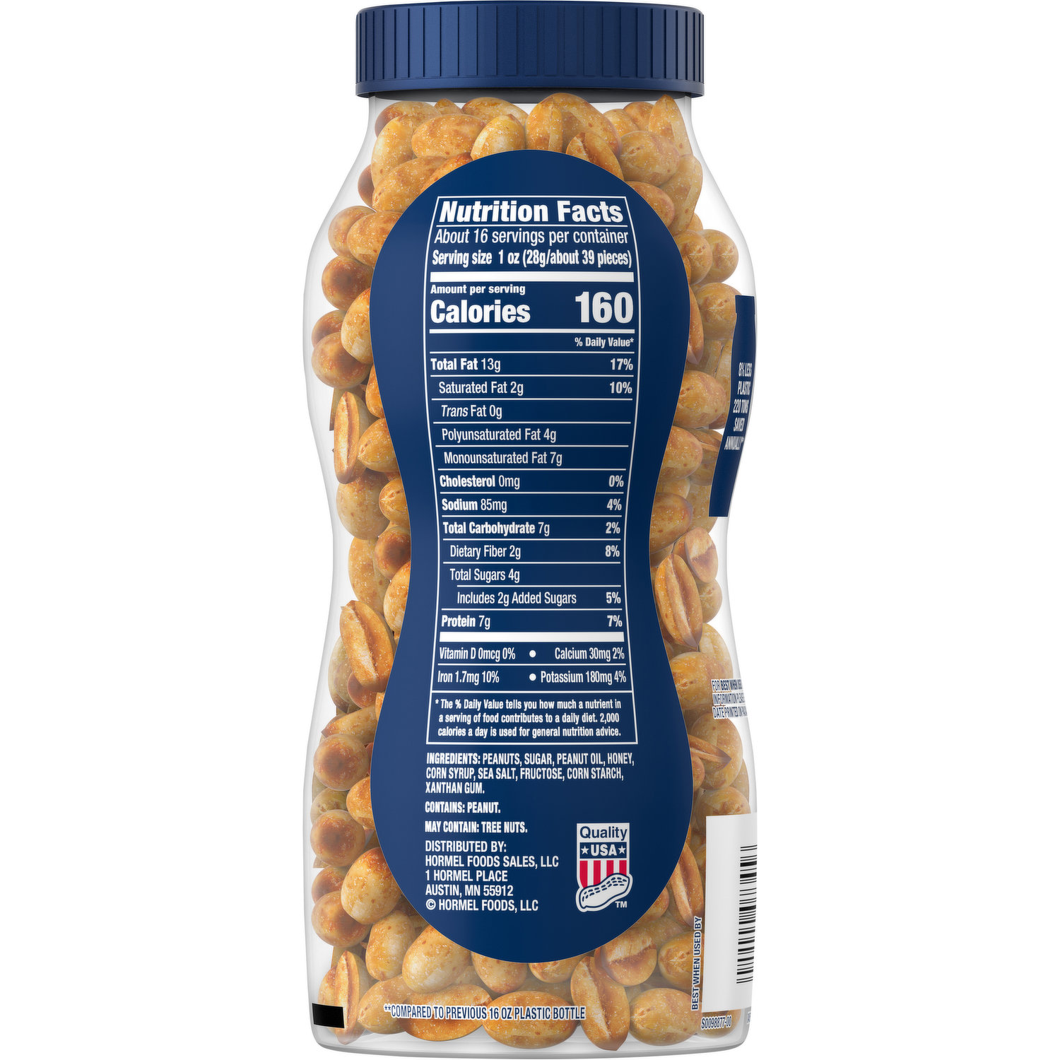 Planters Peanuts, Dry Roasted, Honey Roasted - Brookshire's