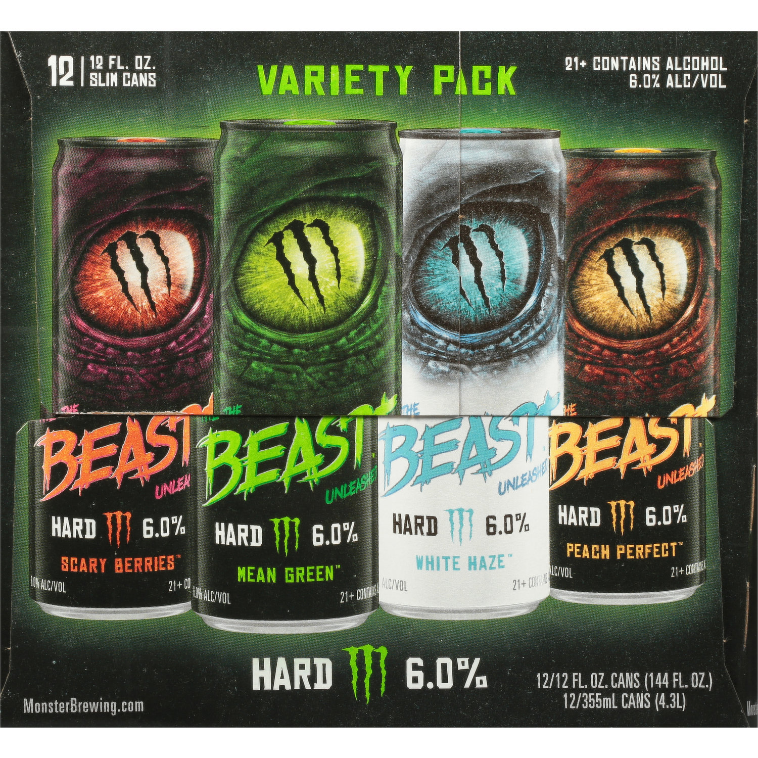 The Beast Unleashed Energy Drink, Hard, Variety Pack - Smart & Final