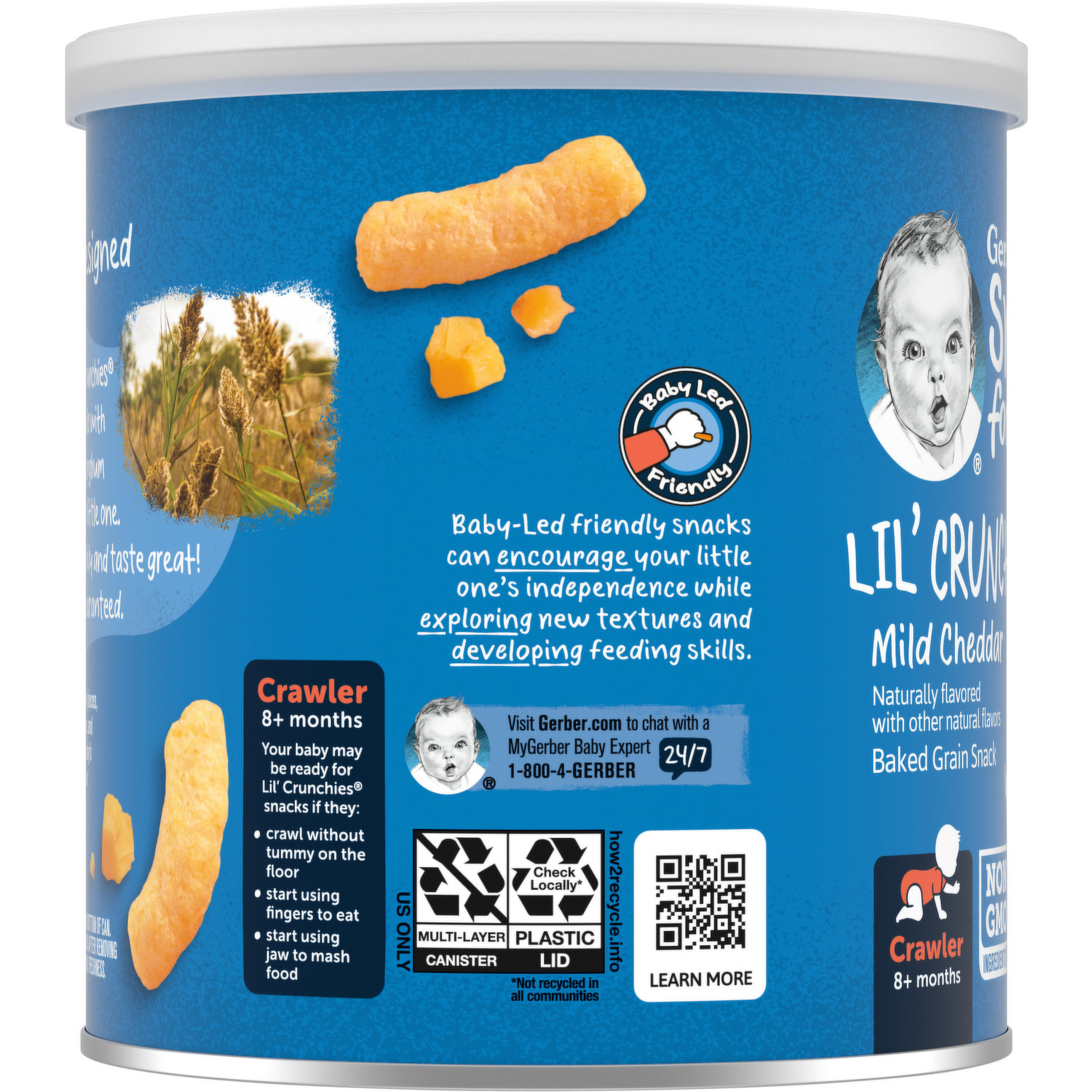 Gerber Lil Crunchies Mild Cheddar Snack Bebe 42g 2 Pack