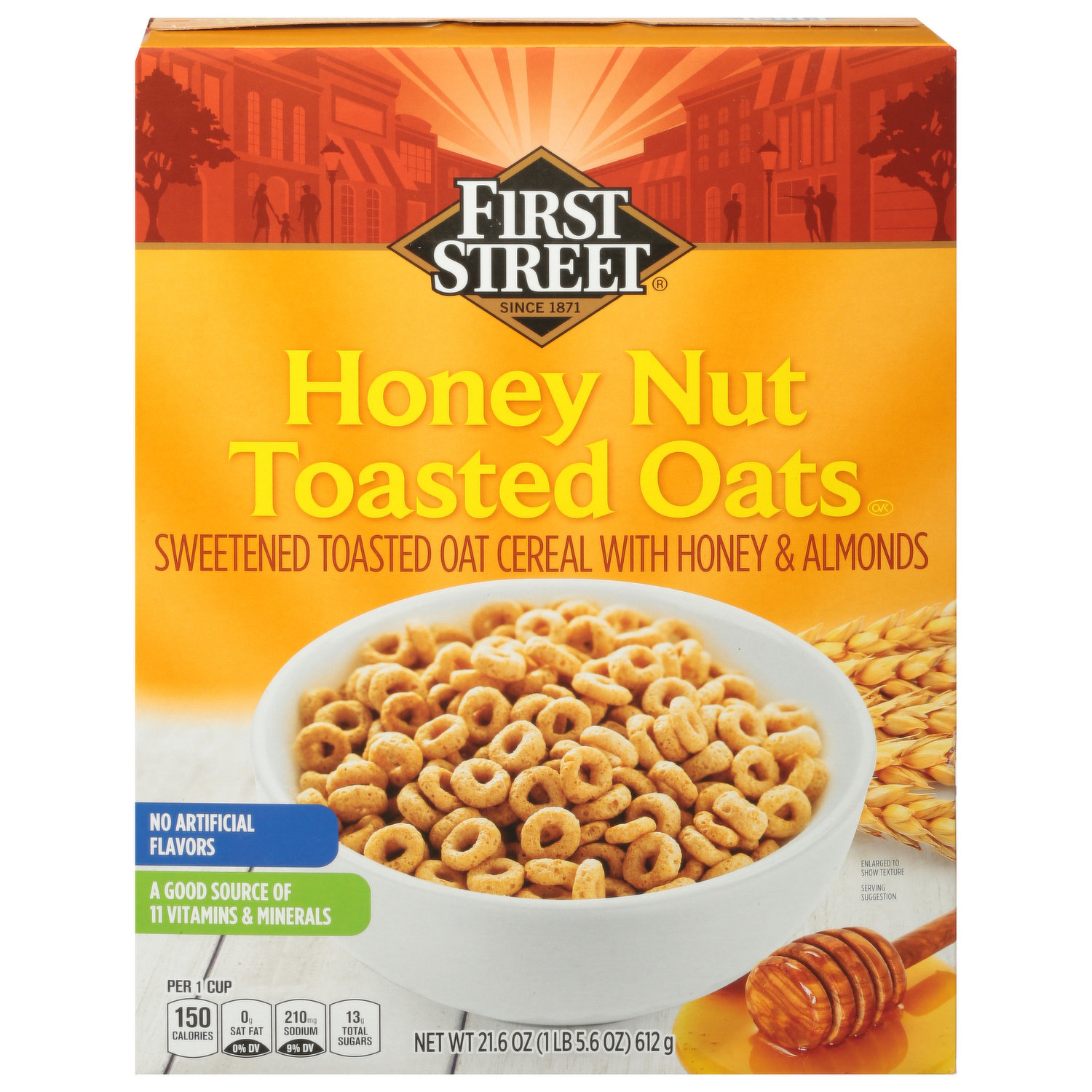 Great Value Honey Nut O's Oat Breakfast Cereal, 21.6 oz 