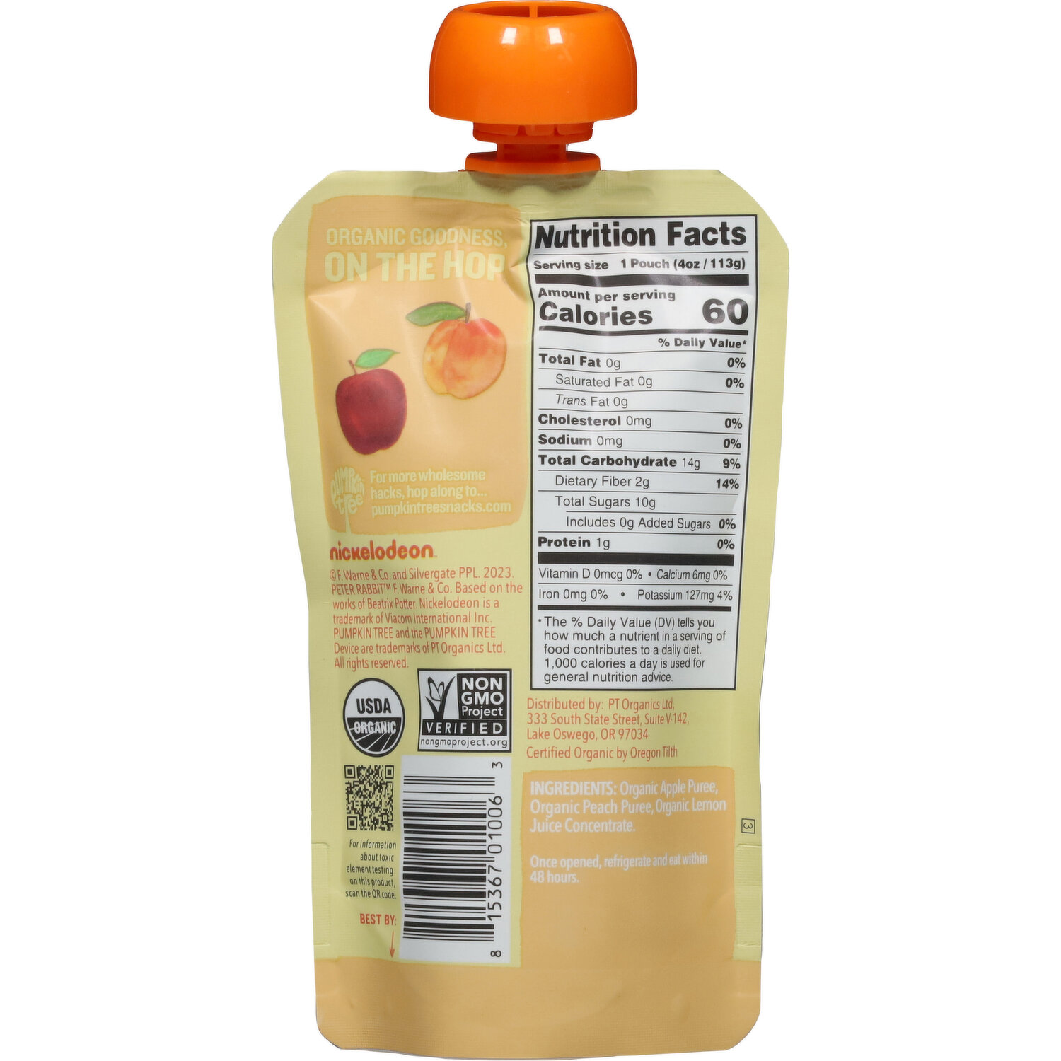 Pumpkin Tree Fruit Puree, Organic, Apple & Peach - Smart & Final