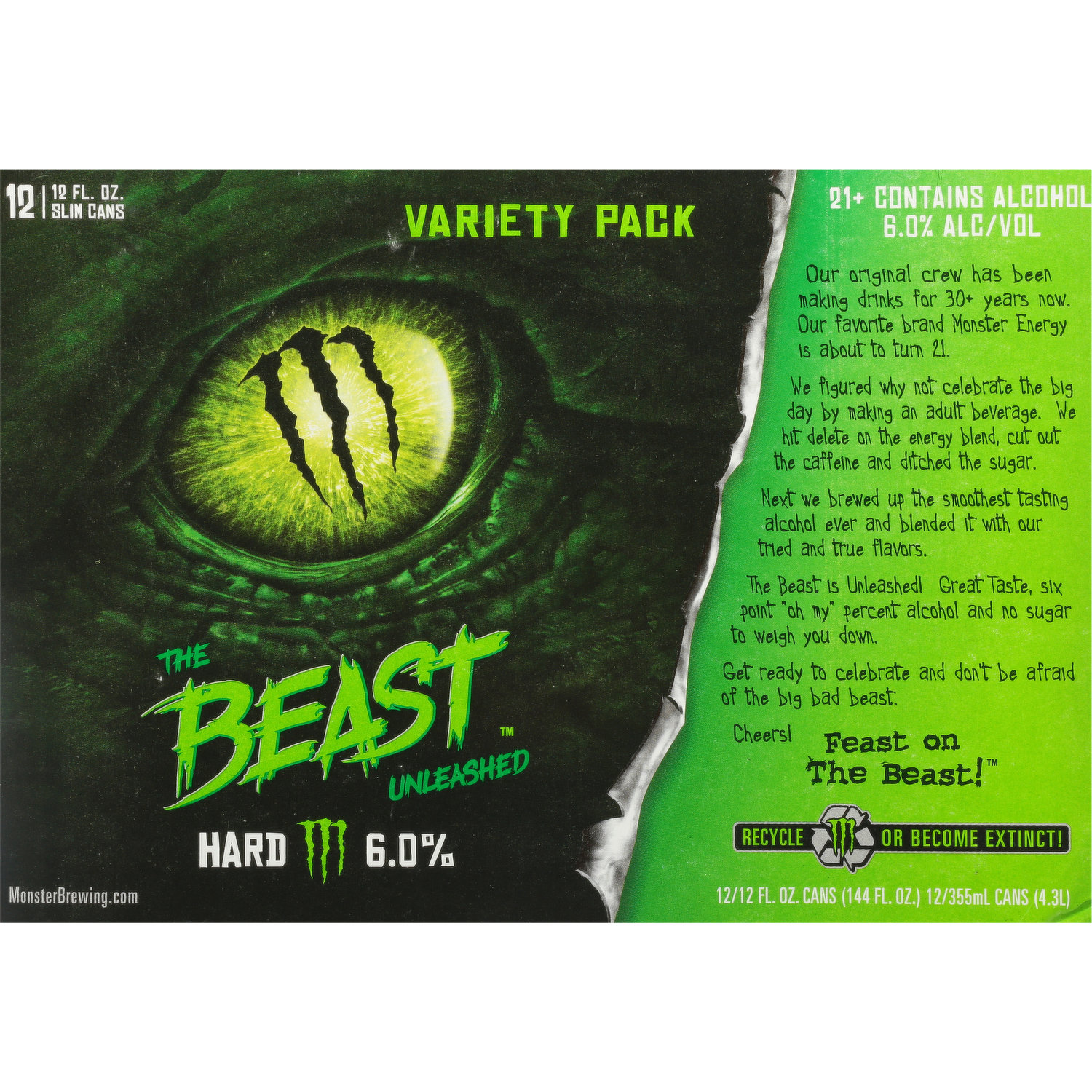 The Beast Unleashed Energy Drink, Hard, Variety Pack - Smart & Final