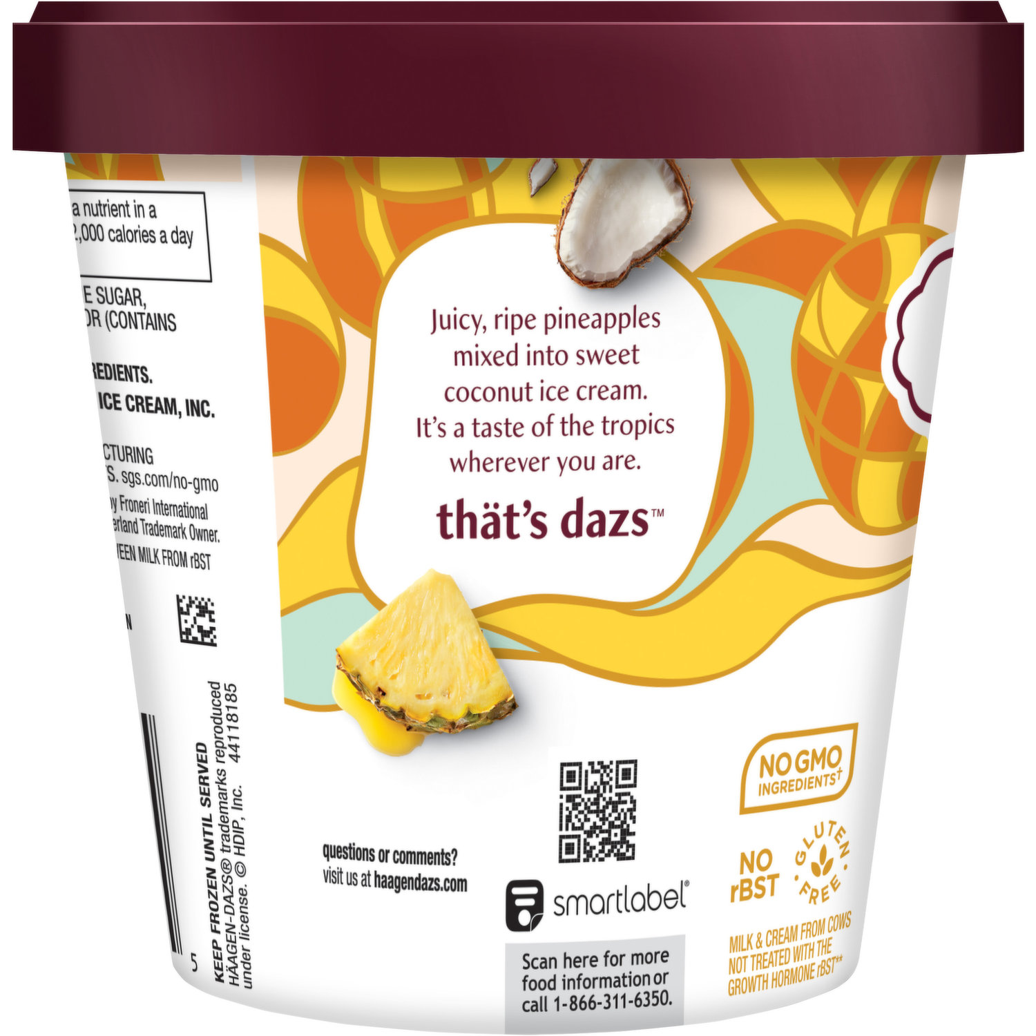 Haagen-Dazs Ice Cream, Pineapple Coconut - Smart & Final