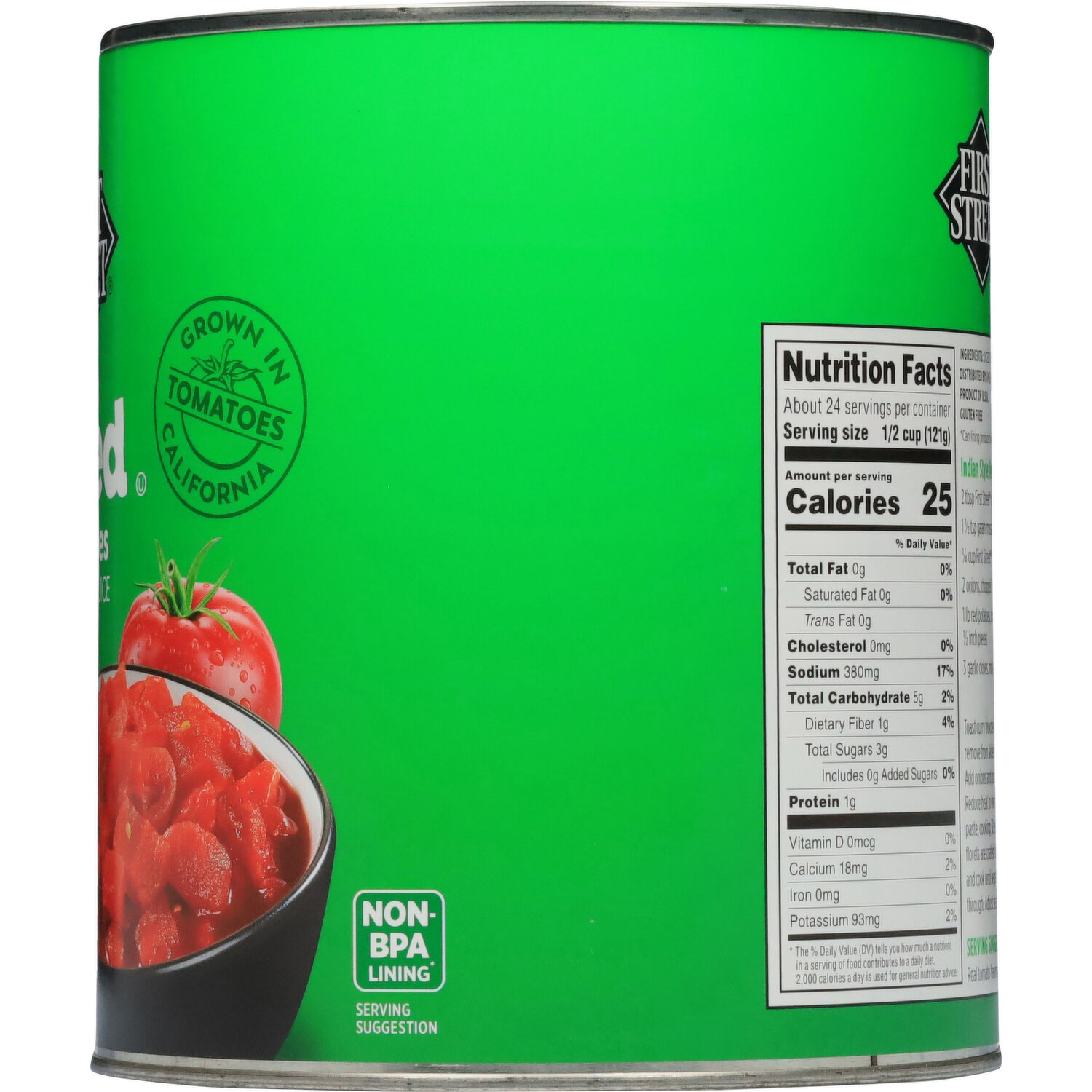 First Street Tomatoes, in Tomato Juice, Whole Peeled - Smart & Final