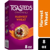 Toasteds Crackers, Harvest Wheat, 8 Ounce