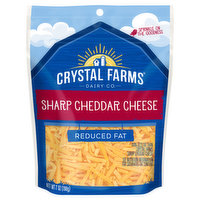 Crystal Farms Cheese, Sharp Cheddar Cheese, Reduced Fat, 7 Ounce