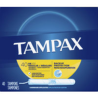Tampax Tampons, Cardboard Applicator, Regular Absorbency, Unscented, 40 Each