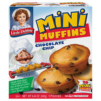 Little Debbie Muffins, Chocolate Chip, Mini, 5 Each