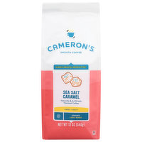 Cameron's Coffee, Smooth, Ground, Light Roast, Sea Salt Caramel, 12 Ounce