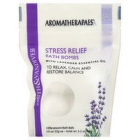 Aromatherapaes Bath Bombs, Stress Relief, with Lavender Essential Oil, 4 Each