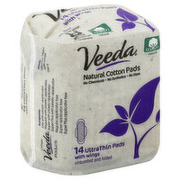 Veeda Pads, with Wings, UltraThin, Unscented and Folded, 14 Each