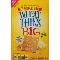 Wheat Thins Snacks, 100% Whole Grain, Big, 8 Ounce