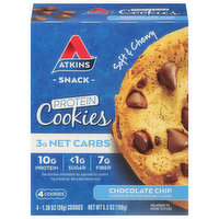 Atkins Protein Cookies, Chocolate Chip, 4 Each