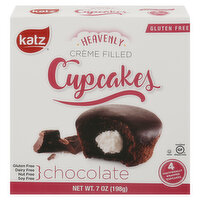 Katz Cupcakes, Creme Filled, Chocolate, 4 Each