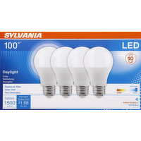Sylvania Light Bulbs, LED, Daylight, 14 Watts, 4 Each