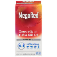 MegaRed Omega-3s, Advanced, 4 in 1, 500 mg, Softgels, 40 Each