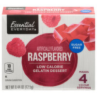 Essential Everyday Gelatin Dessert, Low Calorie, Raspberry, 0.44 Ounce