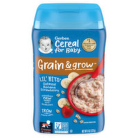 Gerber Cereal for Baby Oatmeal, Banana Strawberry, Lil' Bits, Grain & Grow, Crawler (8+ Months), 8 Ounce