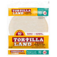 Tortilla Land Flour Tortillas, Fresh, Ready to Cook, Soft Taco Size, 12 Each