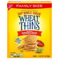 WHEAT THINS Sundried Tomato & Basil Whole Grain Wheat Crackers, Family Size, 13 Ounce