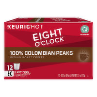 Eight O'Clock Eight O'Clock 100% Colombian Peaks Medium Roast Coffee 12 Count K-Cup Pods , 12 Each