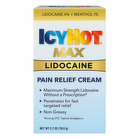 Icy Hot Max Pain Relief Cream, Lidocaine, 2.7 Ounce