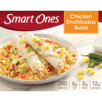 Smart Ones Chicken Enchiladas Suiza with Zesty Light Sour Cream, Green Chile Sauce & Spanish Rice Frozen Meal, 9 Ounce