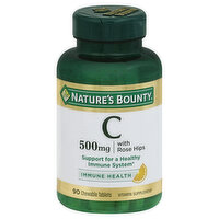 Nature's Bounty Vitamin C, with Rose Hips, 500 mg, Chewable Tablets, 90 Each