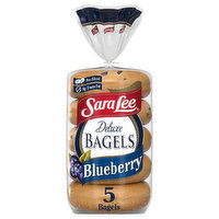 Sara Lee Bagels, Blueberry, Deluxe, Pre-Sliced, 5 Each