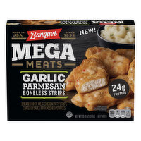 Banquet Mega Meats Mega Meats Garlic Parmesan Boneless Chicken Strips Frozen Meal, 13.3 Ounce