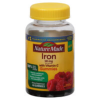 Nature Made Iron, Rapsberry, 18 mg, Gummies, 60 Each