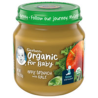 Gerber Organic for Baby Apple Spinach with Kale, Sitter 2nd Foods, 4 Ounce