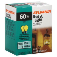 Sylvania Bug Light Light Bulbs, 60 Watts, 2 Each