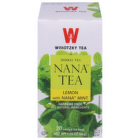 Wissotzky Tea Herbal Tea, Caffeine Free, Lemon with Nana Mint, Tea Bags, 20 Each