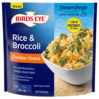 Birds Eye Steamfresh Steamfresh Rice and Broccoli Cheddar Cheese, Frozen Rice, 10.8 Ounce