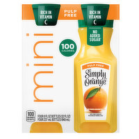 Simply Simply Orange Pulp Free Juice 100  Orange Pulp Free Juice Bottles, 4 Each