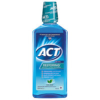 ACT Mouthwash, Anticavity Fluoride, Cool Mint, Restoring, 33.8 Ounce