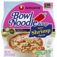 Nongshim Noodle Soup, Bowl, Spicy Shrimp Flavor, 3.03 Ounce