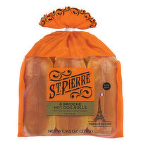 St. Pierre Hot Dog Rolls, Brioche, Top-Sliced, 6 Each