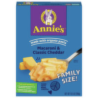 Annie's Macaroni & Classic Cheddar, Family Size, 10.5 Ounce