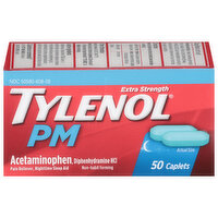 Tylenol PM Acetaminophen, PM, Extra Strength, Caplets, 50 Each