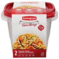 Rubbermaid TakeAlongs Containers & Lids, Extra Deep Squares, 7 Cup, 2 Each