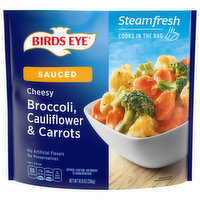 Birds Eye Steamfresh Steamfresh Sauced Cheesy Broccoli, Cauliflower & Carrots Frozen Vegetables, 10.8 Ounce