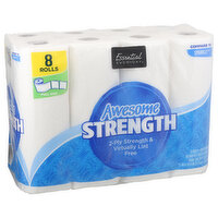 Essential Everyday Paper Towels, Awesome, 2-Ply Strength, Virtually Lint Free, Full Size, 8 Each