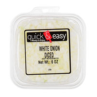 Quick and Easy White Onion Diced, 6 Ounce