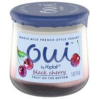 Oui Yogurt, French Style, Whole Milk, Black Cherry, Fruit on the Bottom