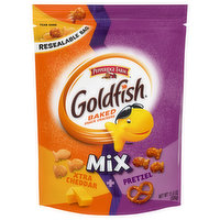 Goldfish Baked Snack Crackers, Xtra Cheddar + Pretzel, Mix, 11.5 Ounce