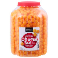 ESSENTIAL EVERYDAY Corn Snacks, Cheese Balls, Cheddar, 20 Ounce