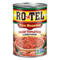 Ro Tel Tomatoes & Green Chilies, Fire Roasted, Diced, 10 Ounce